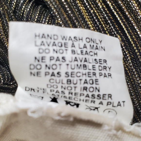 MUCHE MUCHETTE Gold Bronze Metallic Lame Boho Gypsy Ruffle Off Shoulder Dress - Picture 8 of 8